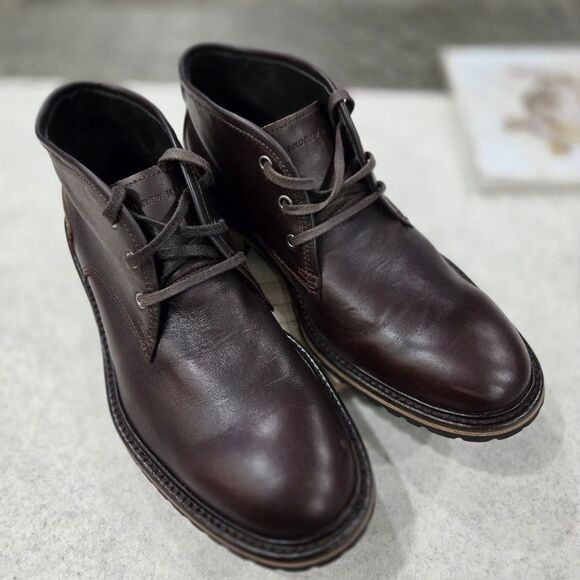 🐢 Andrew Marc leather Chukka boots Size 7.5 Excellent Condition! - Picture 6 of 17